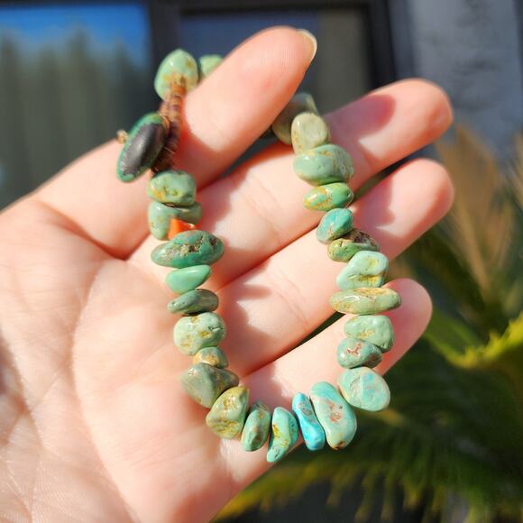 Vtg Royston Turquoise Nugget Bracelet Santo Domingo Kewa Heishi Native American - Picture 11 of 11